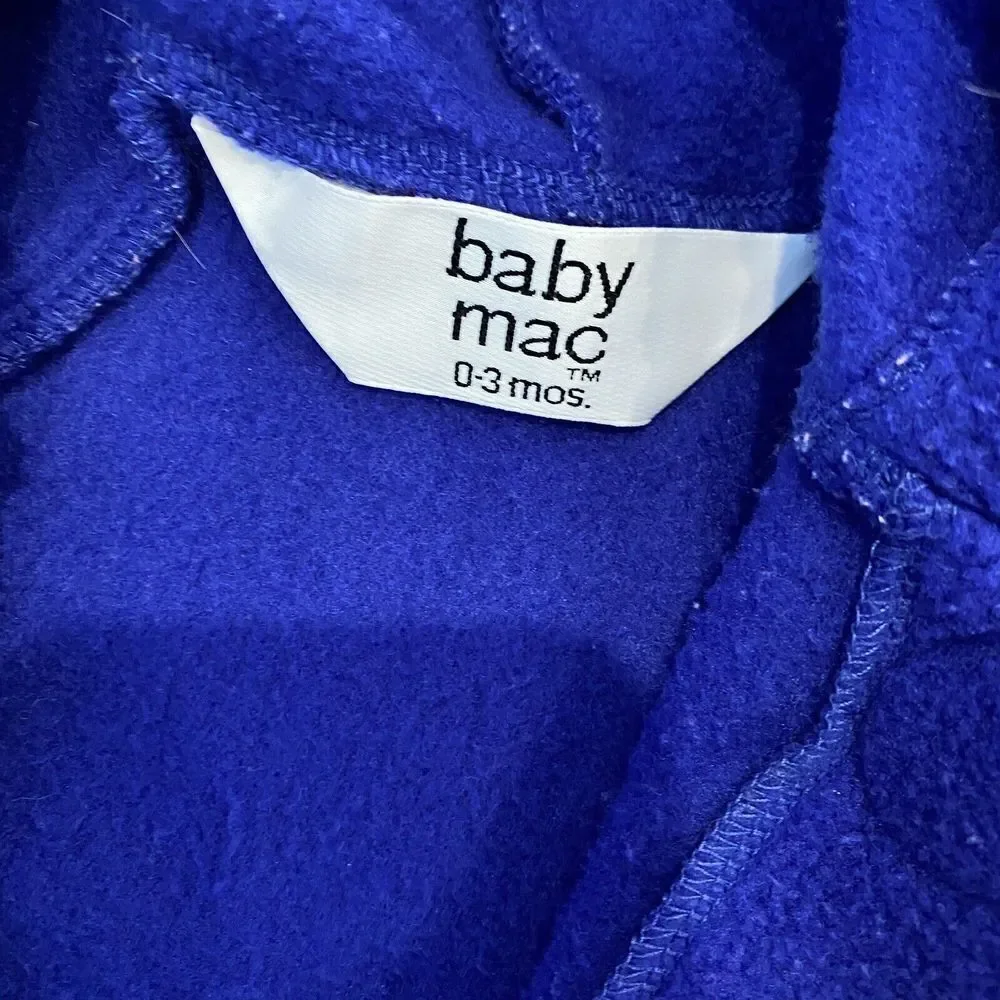 Vintage Baby‎ Mac Moore Fleece Hooded Bunting Tassel Color Block Size 3 Mo USA
